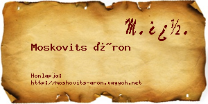 Moskovits Áron névjegykártya