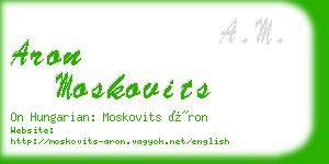 aron moskovits business card